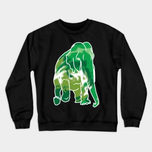 Tie-dye green elephant Crewneck Sweatshirt